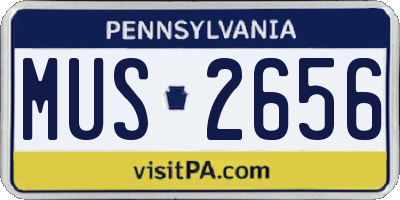 PA license plate MUS2656