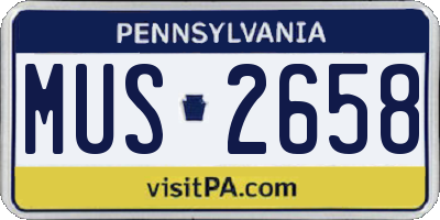 PA license plate MUS2658