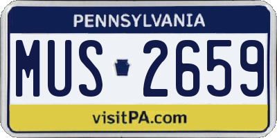PA license plate MUS2659