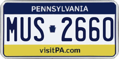 PA license plate MUS2660