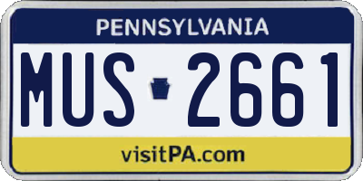PA license plate MUS2661