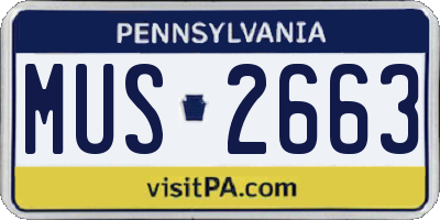 PA license plate MUS2663