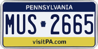 PA license plate MUS2665