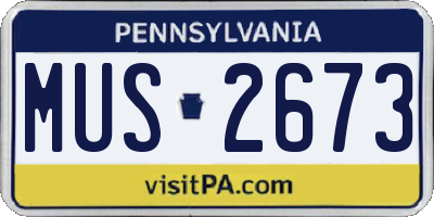 PA license plate MUS2673