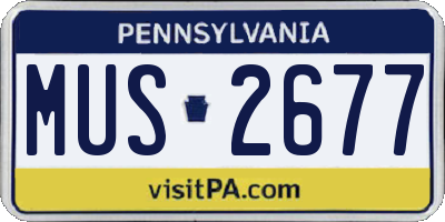 PA license plate MUS2677