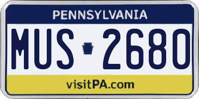 PA license plate MUS2680