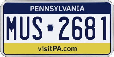 PA license plate MUS2681