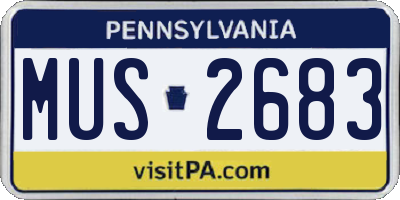 PA license plate MUS2683