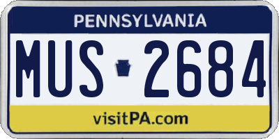 PA license plate MUS2684