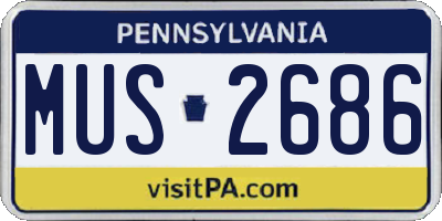 PA license plate MUS2686