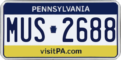 PA license plate MUS2688