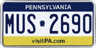 PA license plate MUS2690