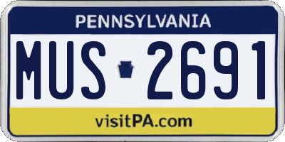 PA license plate MUS2691