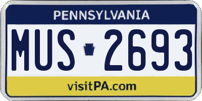 PA license plate MUS2693
