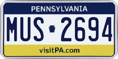 PA license plate MUS2694