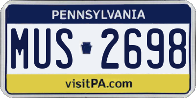 PA license plate MUS2698