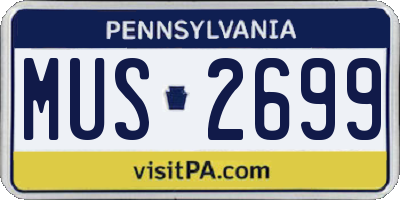 PA license plate MUS2699