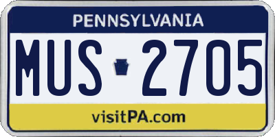 PA license plate MUS2705