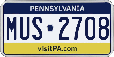 PA license plate MUS2708