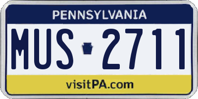 PA license plate MUS2711