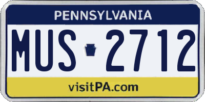PA license plate MUS2712