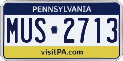 PA license plate MUS2713