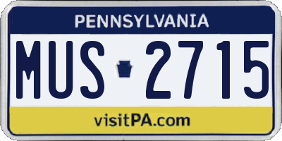 PA license plate MUS2715