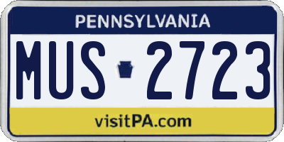 PA license plate MUS2723