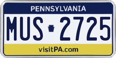PA license plate MUS2725