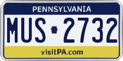 PA license plate MUS2732