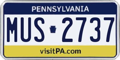 PA license plate MUS2737