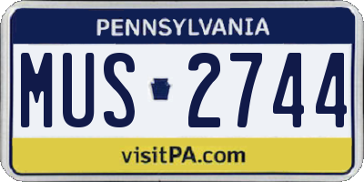 PA license plate MUS2744