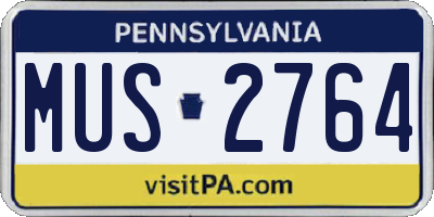 PA license plate MUS2764