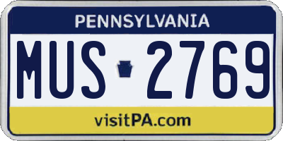PA license plate MUS2769