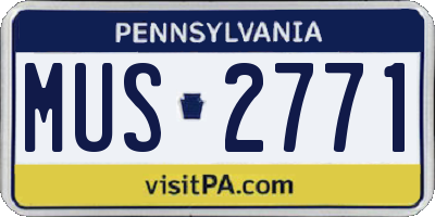 PA license plate MUS2771
