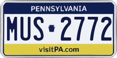 PA license plate MUS2772