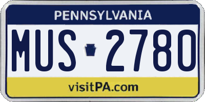 PA license plate MUS2780