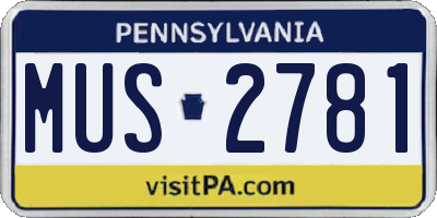 PA license plate MUS2781
