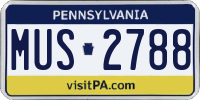 PA license plate MUS2788