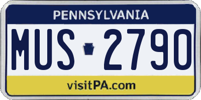 PA license plate MUS2790