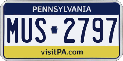 PA license plate MUS2797