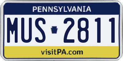PA license plate MUS2811