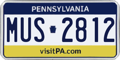 PA license plate MUS2812