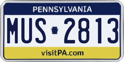 PA license plate MUS2813