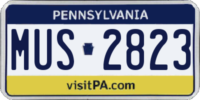 PA license plate MUS2823
