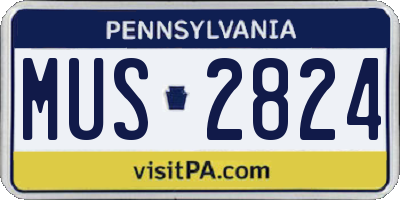 PA license plate MUS2824