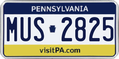 PA license plate MUS2825