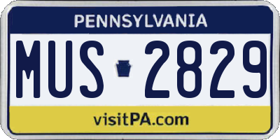 PA license plate MUS2829