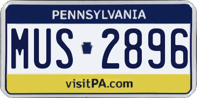 PA license plate MUS2896