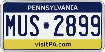 PA license plate MUS2899